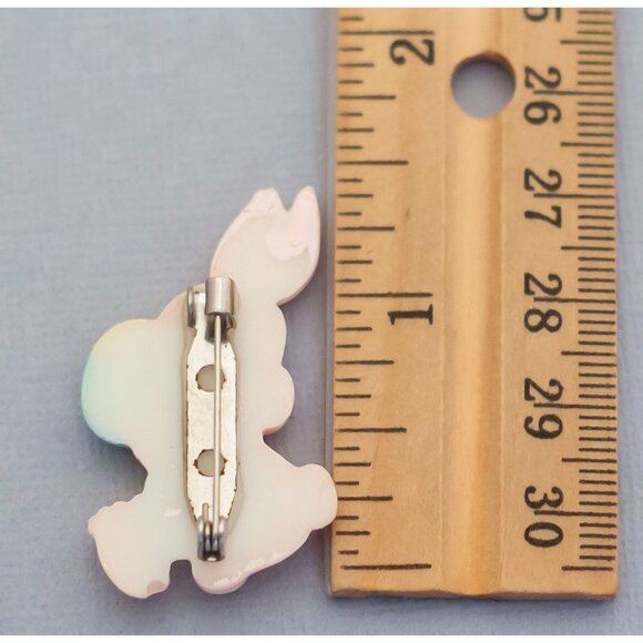 Pink easter bunny vintage brooch (CX1) - Picture 2 of 2